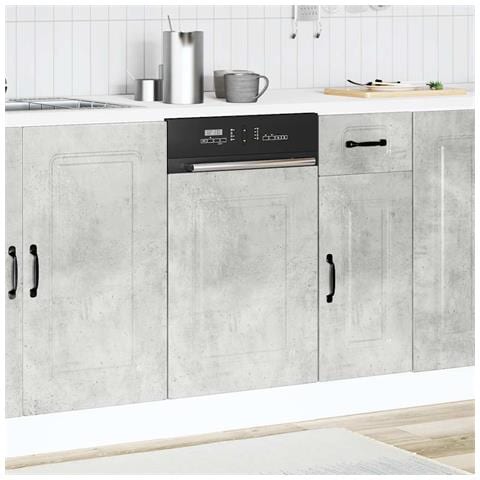 Pannello Lavastoviglie Kalmar Grigio Cemento 45x1,5x67 Cm - Foto 3