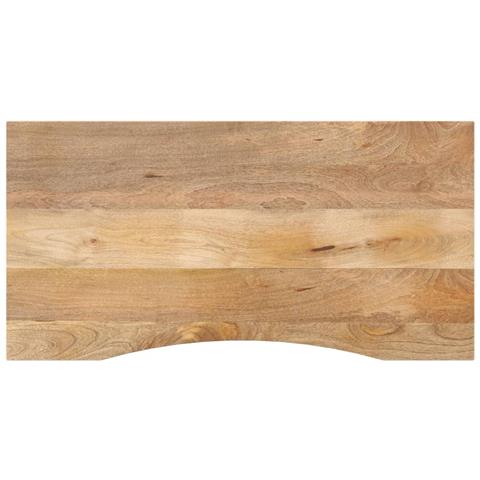 Piano Scrivania Con Curva 140x50x2,5cm Massello Grezzo Di Mango - Foto 1