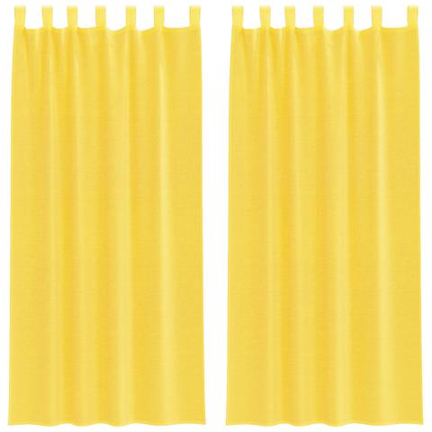 Tende In Voile Con Passanti 2 Pz Giallo 140x245 Cm - Foto 1