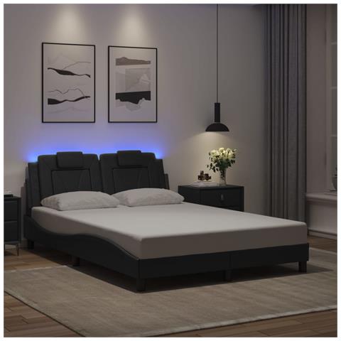 Lusso Casadino - Giroletto Viana Con Led Senza Materasso Nero 140x200 Cm - Foto 8