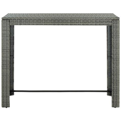 Tavolo Bar Da Giardino Grigio 140,5x60,5x110,5 Cm In Polyrattan - Foto 1
