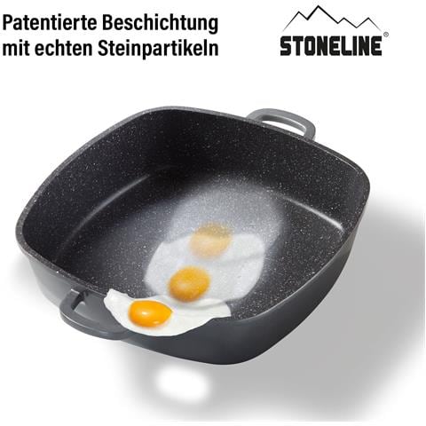 Padella Quadrata In Alluminio Pressofuso Con Rivestimento Antiaderente, Coperchio Salva Aroma In Vetro E 2 Presine Termoisolanti, Anche Per Induzione, 28 X 28 Cm - Foto 4