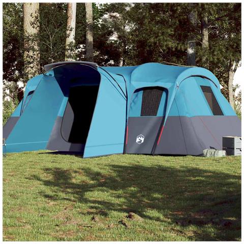 Tenda Familiare a Tunnel per 16 Persone Blu Impermeabile - Foto 1