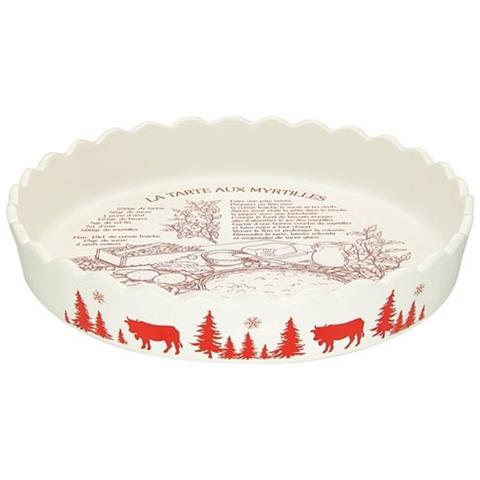 Teglia Per Torta Bianca Da 30 Cm Con Decorazioni Rosse - Tft301-01010t - Foto 1