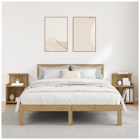 Comodini 2 pezzi Rovere Artigianale 40x35x60 cm Legno ingegnerizzato - Foto 2