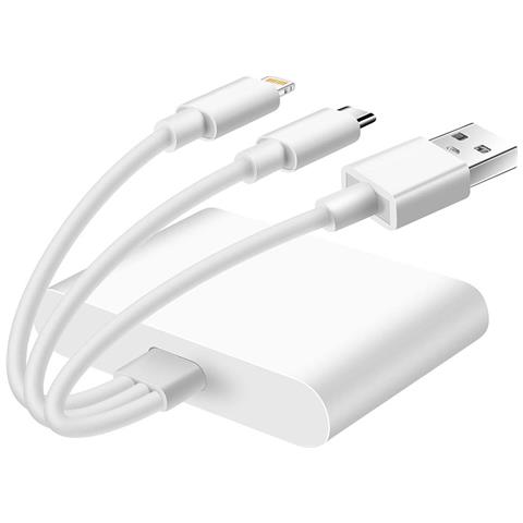 Hub 3 In 1 Lettore Schede Sd / Usb / Usb-c / Lightning, Bianco - Foto 10
