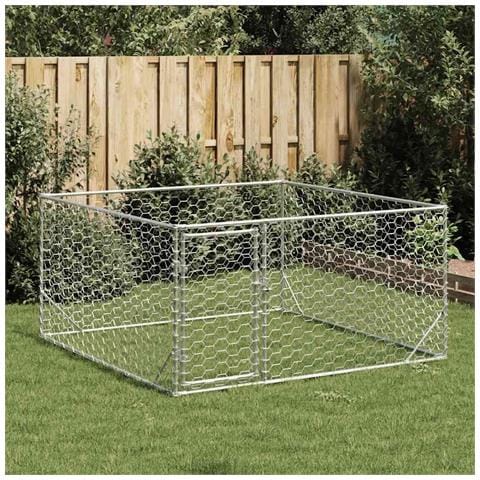 Cuccia per Cani da Esterno con Porta 2x2x1 m Acciaio Zincato - Foto 2