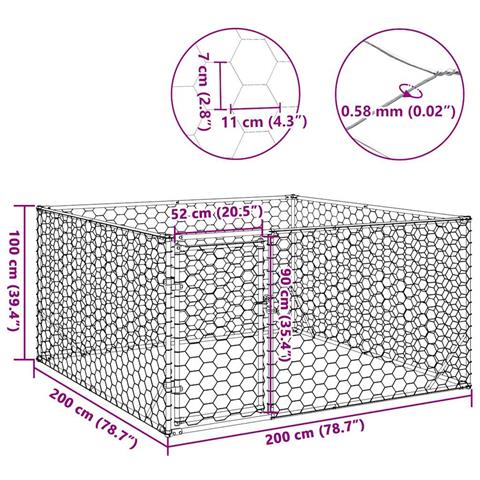 Cuccia per Cani da Esterno con Porta 2x2x1 m Acciaio Zincato - Foto 8