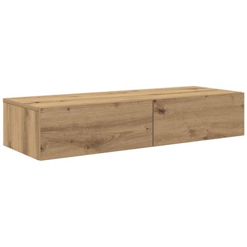 Scaffale a Parete con Cassetti Rovere 100x36x19cm in Truciolato - Foto 1