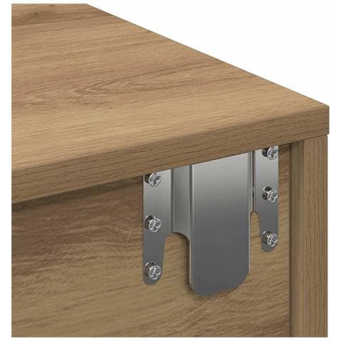 Scaffale a Parete con Cassetti Rovere 100x36x19cm in Truciolato - Foto 9