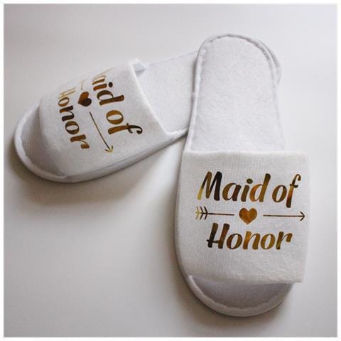 Pantofole Da Sposa 'maid Of Honor' Con Paillettes - Perfette Per Feste Di Addio Al Nubilato - Foto 2
