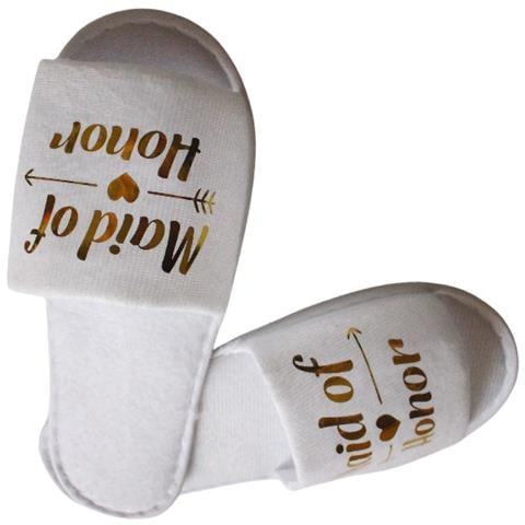 Pantofole Da Sposa 'maid Of Honor' Con Paillettes - Perfette Per Feste Di Addio Al Nubilato - Foto 4