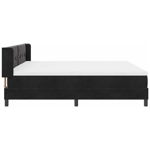 Letto Box Spring con Materasso Nero 100x200 cm in Velluto Nero - Foto 9