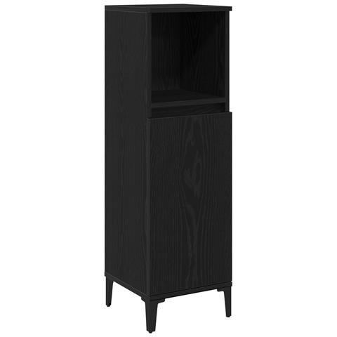 Mobile da Bagno  Nero Rovere 30x30x100 cm Legno ingegnerizzato - Foto 1