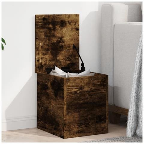 Contenitore Portaoggetti Rovere Fumo 30x35x35 cm in Truciolato - Foto 2