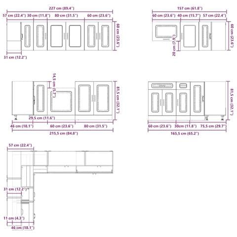 Set Mobili da Cucina 11 pz Kalmar Rovere Fumo Legno Multistrato - Foto 9