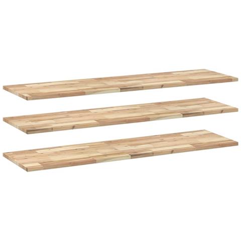 Mensole da Parete 3 pz 120x40x2 cm Legno Acacia Non Trattato - Foto 1