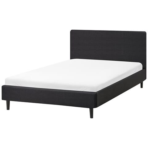 Letto Tessuto Fitou 120 X 200 Cm Nero - Foto 2