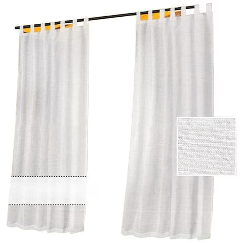 Set Di 2 Tende Da Esterno Bianche In Poliestere Con Passanti - Filtraggio Luce E Protezione Privacy L - Foto 1