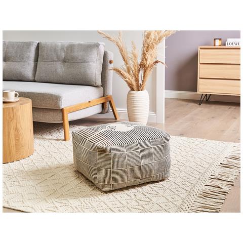 Pouf Lutz Cotone Grigio - Foto 1