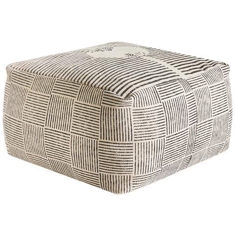 Pouf Lutz Cotone Grigio - Foto 2