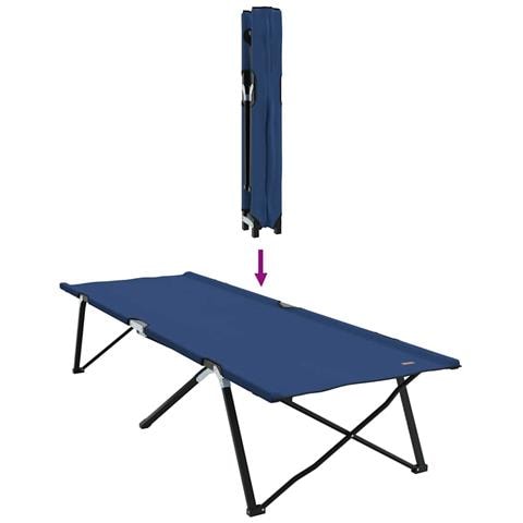 Letto da campeggio pieghevole Blu 206 x 76 x 74 cm - Foto 9