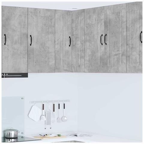 Pensile cucina Grigio cemento 57 x 57 x 80 cm Legno multistrato - Foto 2
