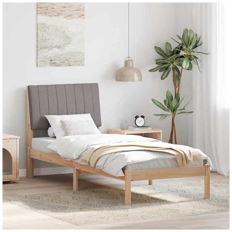 Struttura del letto Marrone 75 x 190 cm Pino massello - Foto 2