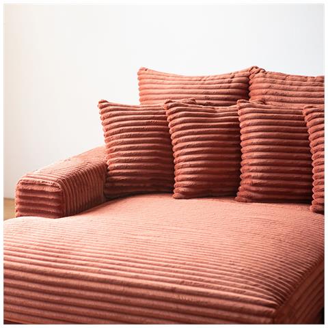 Cardiff Divano Angolare Profondo A 2/3 Posti In Velluto A Coste In Terracotta - Foto 2