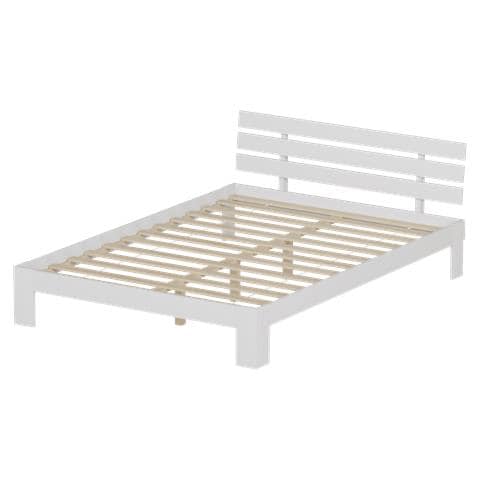 Letto In Legno Con Testiera 140x200cm Bianco Finn - Foto 1