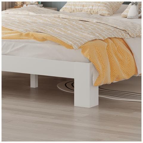 Letto In Legno Con Testiera 140x200cm Bianco Finn - Foto 5