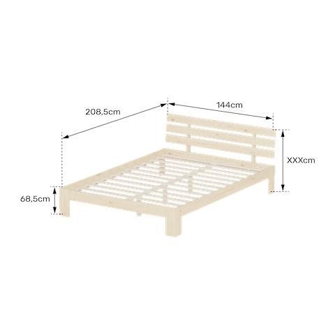 Letto In Legno Con Testiera 140x200cm Bianco Finn - Foto 2