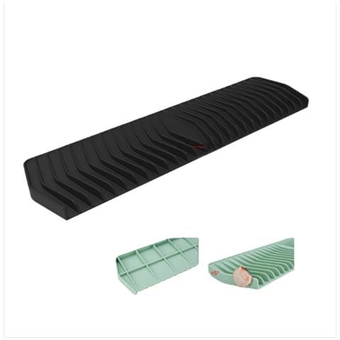 Tappetino Scolapiatti Inclinato In Silicone Da 35 Cm Per Lavello Cucina - Pad Drenaggio Acqua Automatico Black - Foto 1