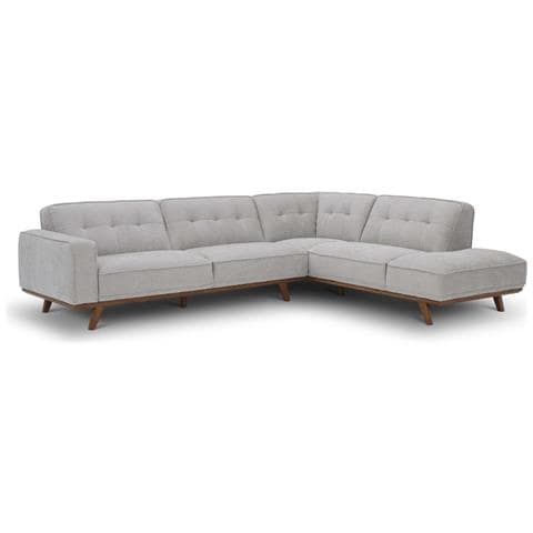 York Divano Angolare In Tessuto Grigio A 5/6 Posti - Foto 1