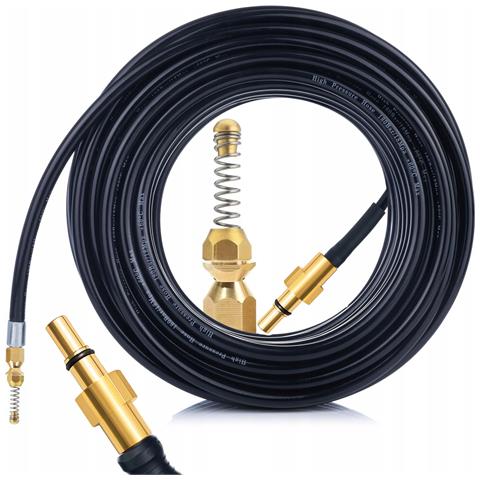 Tubo Alta Pressione 30m - Ugello A Molla In Ottone | Compatibile Con Idropulitrici Black&decker, Bosch, Stanley | Max 60°c | Pulizia Reti E Scarichi - Foto 1