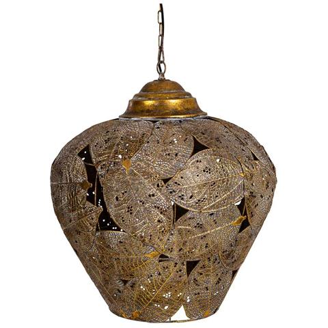 Plafoniera In Metallo Dorato 49,5x49,5x58,5/122h - Foto 2