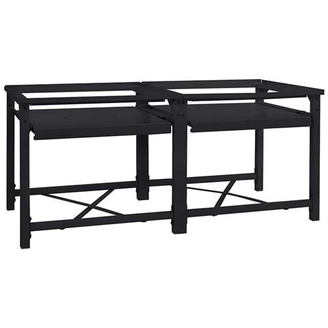 Pedestallo per Lavatrice 2 pcs Nero 120 x 56 x 52 cm Acciaio - Foto 1