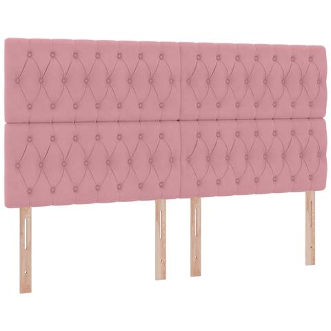 Letto con contenitore e materasso Rosa 180 x 200 cm Velluto - Foto 9