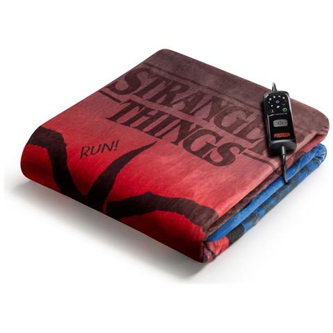 CaldoPlaid Stranger Things Plaid Riscaldabile, Morbida Coperta Elettrica 160x120 cm, Basso Consumo, Tecnologia Adapto, Dispositivo di Sicurezza, Rapido Riscaldamento, 6 Temperature, Lavabile - Foto 1