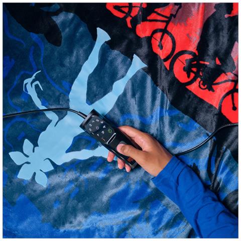 CaldoPlaid Stranger Things Plaid Riscaldabile, Morbida Coperta Elettrica 160x120 cm, Basso Consumo, Tecnologia Adapto, Dispositivo di Sicurezza, Rapido Riscaldamento, 6 Temperature, Lavabile - Foto 7