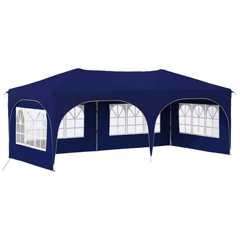 Tenda per feste a pop-up 575 x 288 x 245 cm Blu Tessuto Oxford - Foto 1