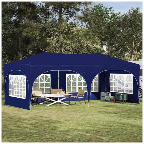 Tenda per feste a pop-up 575 x 288 x 245 cm Blu Tessuto Oxford - Foto 2