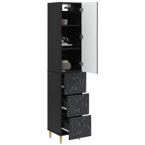 Set di armadi 2 pcs Nero 33 x 34,5 x 90 cm Legno ingegnerizzato - Foto 2