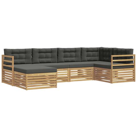 Set di divani da esterno 6 pcs Bianco e Antracite Poliestere - Foto 1