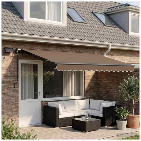 Tenda retrattile Tortora 400 × 300 cm Tessuto e Alluminio - Foto 2