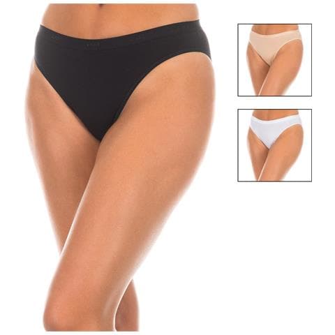 Confezione Da 3 Mutandine Elasticizzate Les Pockets D4h00 Per Donna - Foto 2
