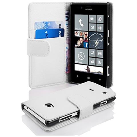 Custodia Compatibile Con Nokia Lumia 720 In Magnesio Bianco - Coperchio Protettivo In Ecopelle Testurizzata E Tasca Per Carte Di Credito - Foto 4
