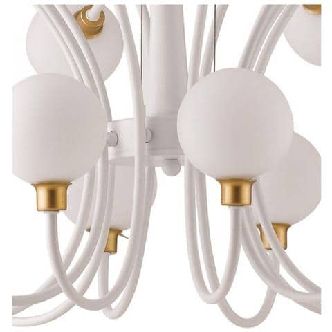 Lampadario Aida Bianco / oro 20xg9 96x42cm - Foto 1