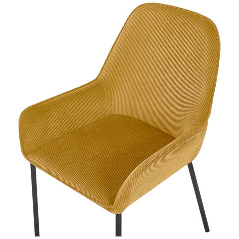 Set Di 2 Sedie Da Pranzo In Velluto A Coste Giallo Loverna - Foto 16