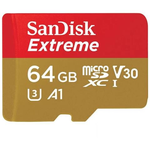 Sandisk Extreme - Flash-speicherkarte (microsdxc-an-sd-adapter Inbegriffen) - 64 Gb - A1 / Video Class V30 / Uhs-i U3 - Microsdxc Uhs-i (171043) - Foto 1